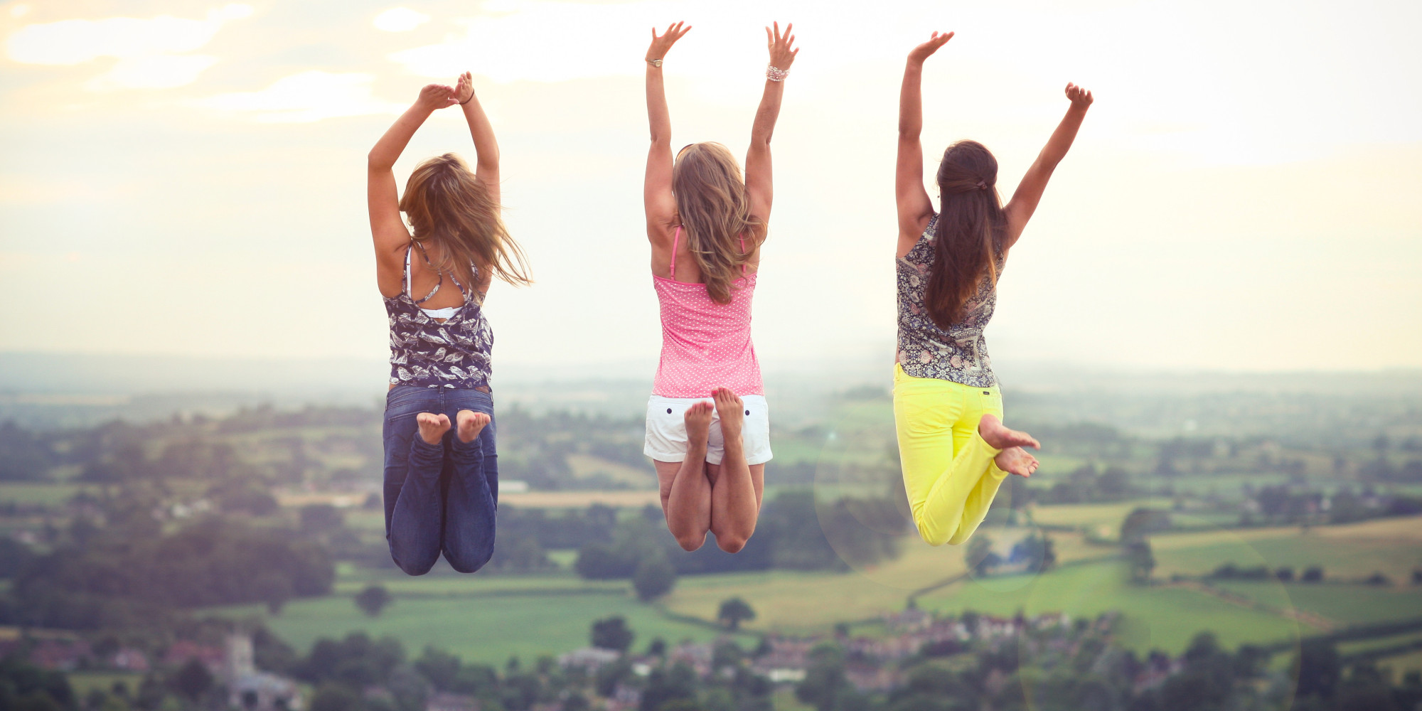 Girls jumping